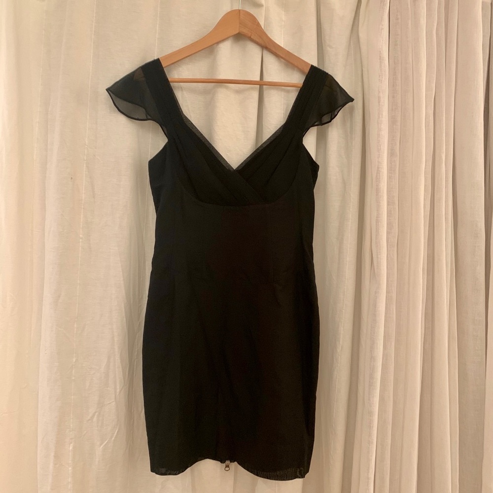 All Saints Silk and Cotton Flutter Sleeve Dress